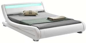 Filida K160_200 Ágy ágyráccsal és LED világítással #fehér