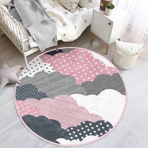 Rózsaszín-szürke gyerek szőnyeg ø 80 cm Comfort – Mila Home