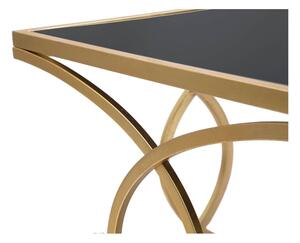Fekete-aranyszínű dohányzóasztal üveg asztallappal 60x110 cm Infinity – Mauro Ferretti