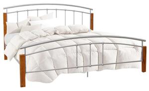 Mirela K160_200 Ágy ágyráccsal #égerfa-ezüst