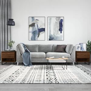 2 db barna tölgy szerelt fa dohányzóasztal 50 x 46 x 50 cm
