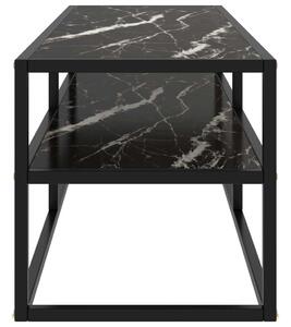 VidaXL fekete TV-szekrény fekete márvány mintás üveggel 120x40x40 cm