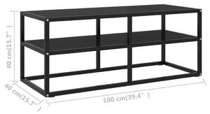 VidaXL fekete TV-szekrény fekete üveggel 100 x 40 x 40 cm