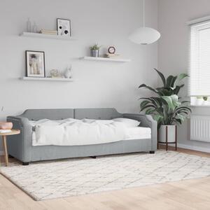 VidaXL világosszürke szövet kanapéágy matraccal 100 x 200 cm