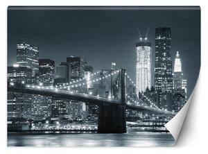 Gario Fotótapéta New York brooklyni híd fekete-fehér Anyag: Vlies, Méret: 150 x 105 cm