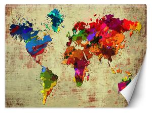 Gario Fotótapéta Akvarell világtérkép Anyag: Vlies, Méret: 200 x 140 cm