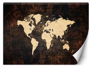 Gario Fotótapéta Világtérkép barna színben Anyag: Vlies, Méret: 100 x 70 cm