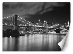Gario Fotótapéta Brooklyn híd éjszaka, New York Anyag: Vlies, Méret: 200 x 140 cm