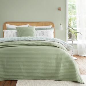Zöld steppelt ágytakaró franciaágyra 220x230 cm Quilted Lines – Bianca