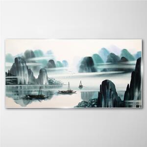 Üvegkép Kínai tintasugaras csónakok