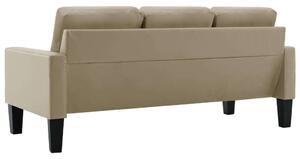 VidaXL háromszemélyes kávészínű műbőr kanapé
