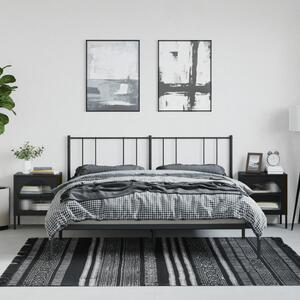 2 db fekete üveg és acél éjjeliszekrény 50 x 35 x 60 cm