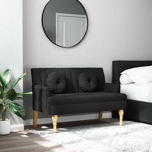 Fekete szövetpad párnákkal 113x64,5x75,5 cm