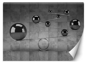Gario Fotótapéta Ezüst golyók a betonfal hátterén Anyag: Vlies, Méret: 200 x 140 cm