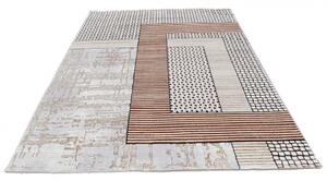 Modern szőnyeg bézs barna kék DIANA 200x300 gépi modern szőnyeg nappaliba vagy hálószobába