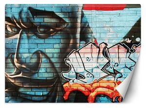 Gario Fotótapéta Graffiti a falon, kék arc Anyag: Vlies, Méret: 200 x 140 cm