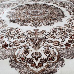 Gépi perzsa szőnyeg bézs barna Isfahan 140x200 klasszikus nappali szőnyeg