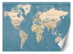 Gario Fotótapéta A világ politikai térképe Anyag: Vlies, Méret: 200 x 140 cm