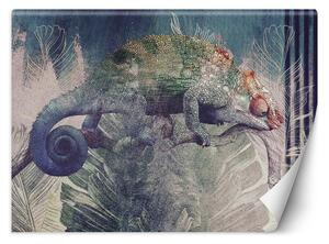 Gario Fotótapéta Kaméleon egy ágon a dzsungelben Anyag: Vlies, Méret: 200 x 140 cm