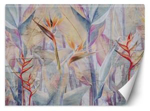 Gario Fotótapéta Pasztell színu levelek betont imitáló háttéren Anyag: Vlies, Méret: 200 x 140 cm