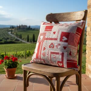 Pamut párnahuzat piros patchwork