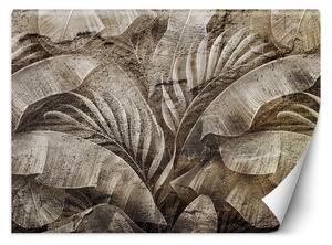 Gario Fotótapéta Trópusi levelek a betont imitáló textúrán Anyag: Vlies, Méret: 200 x 140 cm