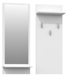 Riva fali akasztó tükörrel - fehér
