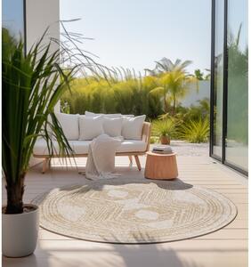 Okkersárga-krémszínű kerek kültéri szőnyeg ø 100 cm Gemini – Elle Decoration