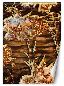 Gario Fotótapéta Arany brokát virágok Anyag: Vlies, Méret: 100 x 140 cm