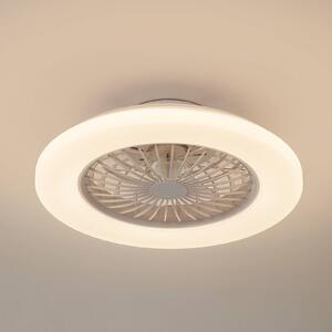 Lindby LED mennyezeti ventilátor Vedin, fehér, DC, Ø 49 cm, CCT, dimmelhető, Fehér / opál, Nappali / Étkező, Műanyag, Modern