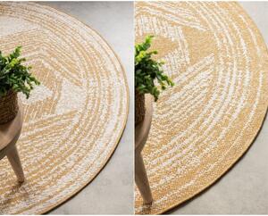 Okkersárga-krémszínű kerek kültéri szőnyeg ø 100 cm Gemini – Elle Decoration