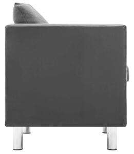 VidaXL kétszemélyes fekete-világosszürke műbőr kanapé