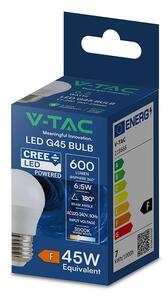V-TAC CREE SMD 6.5W E27 meleg fehér G45 LED égő - SKU 218666