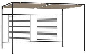 Tópszínű pavilon behúzható tetővel 3 x 4 x 2,3 m 180 g/m²