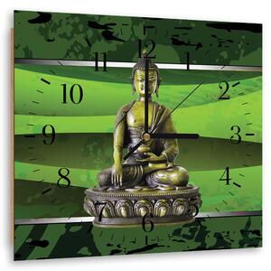 Gario Falióra Buddha zöldello növények között Méret: 40 x 40 cm