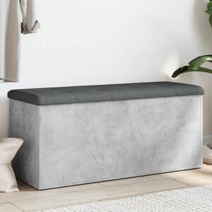 Betonszürke szerelt fa tárolópad 102 x 42 x 45 cm