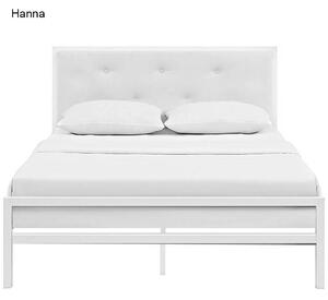 Hanna fém ágykeret ajándék ágyráccsal, több méretben és színben-Fehér 160x200 cm-es-fehér