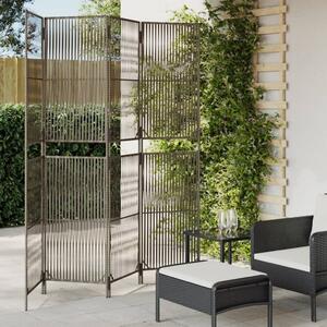 Szürke 4 paneles polyrattan térelválasztó