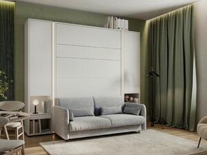 Bútorkészlet Concept Pro Lenart VI, Fiókokkal, Ajtókkal, Laminált forgácslap, 217x261x139cm, Fehér, Szürke