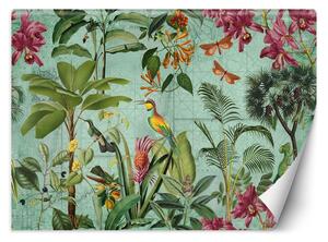 Gario Fotótapéta Madarak a trópusi levelekben - Andrea Haase Anyag: Vlies, Méret: 200 x 140 cm