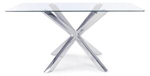 MAY étkezőasztal üveg asztallappal - 160x90x76 cm