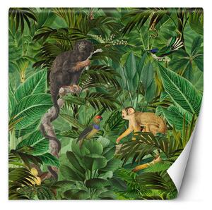 Gario Fotótapéta Állatok a zöld levelek hátterében - Andrea Haase Anyag: Vlies, Méret: 100 x 100 cm