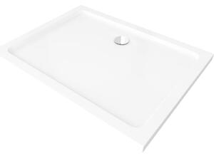 HD Slim 100x80 aszimmetrikus szögletes lapos akril zuhanytálca, 5 cm magas