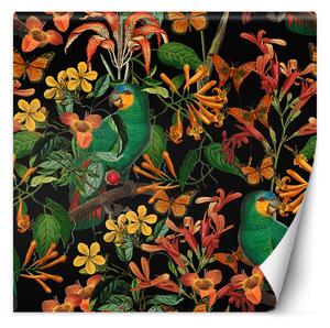 Gario Fotótapéta Madár a levelek hátterében absztrakt színes - Andrea Haase Anyag: Vlies, Méret: 100 x 100 cm