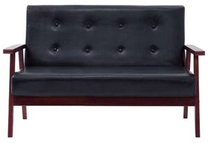 VidaXL kétszemélyes fekete műbőr kanapé