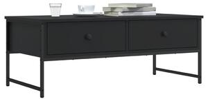 Fekete szerelt fa dohányzóasztal 101x49x39,5 cm