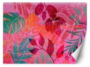 Gario Fotótapéta A levelek absztrakciója rózsaszín - Andrea Haase Anyag: Vlies, Méret: 200 x 140 cm