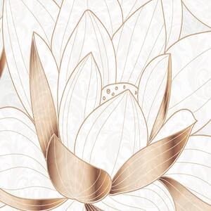 Gario Paraván Lótuszvirág bézs színben Méret: 180 x 170 cm, Kivitelezés: Forgó paraván 360°
