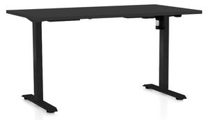 Állítható magasságú asztal OfficeTech A, 140 x 80 cm, fekete alap, fekete