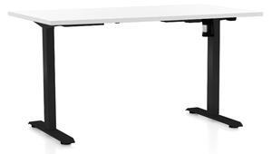 Állítható magasságú asztal OfficeTech A, 140 x 80 cm, fekete alap, fehér